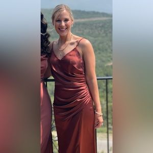 Revelry Bridesmaid Dress, color Rust